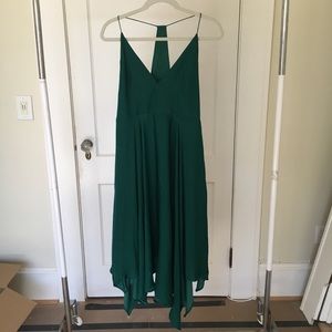 Silky, dark green Party dress